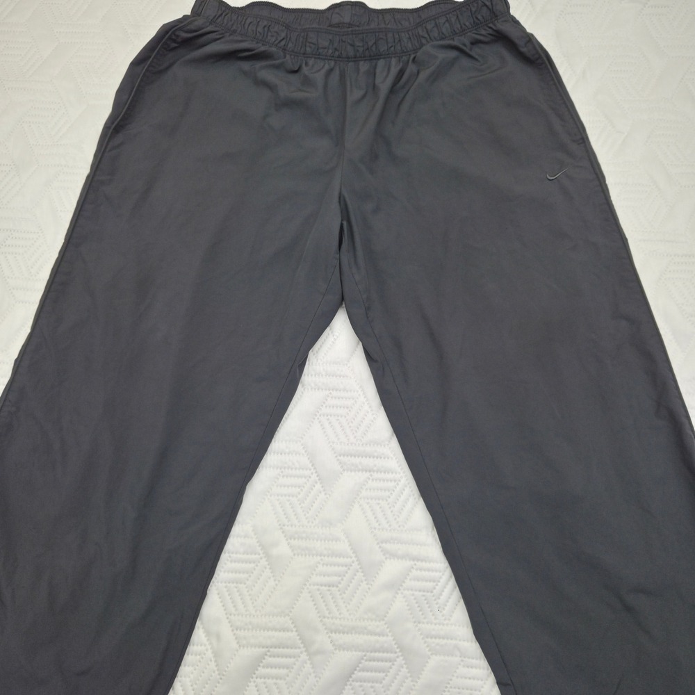 Nike Track Wind Pants Mens L Black Mesh Lined Baggy 7" bottom opening zipper 80s